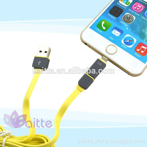 hot sale 2 IN 1 USB cable for iPhone and Sumsang